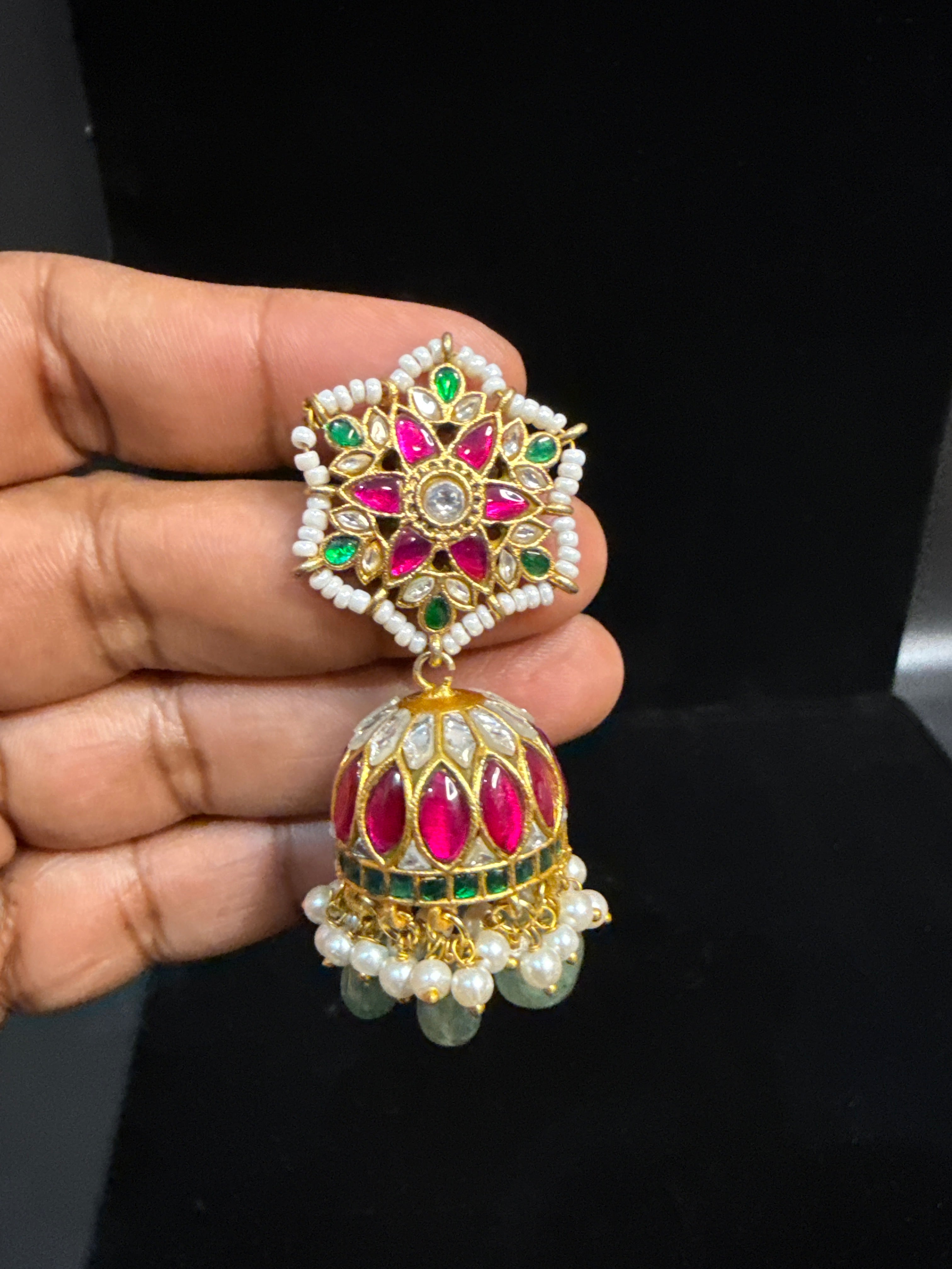 Jadau kundan jhumka