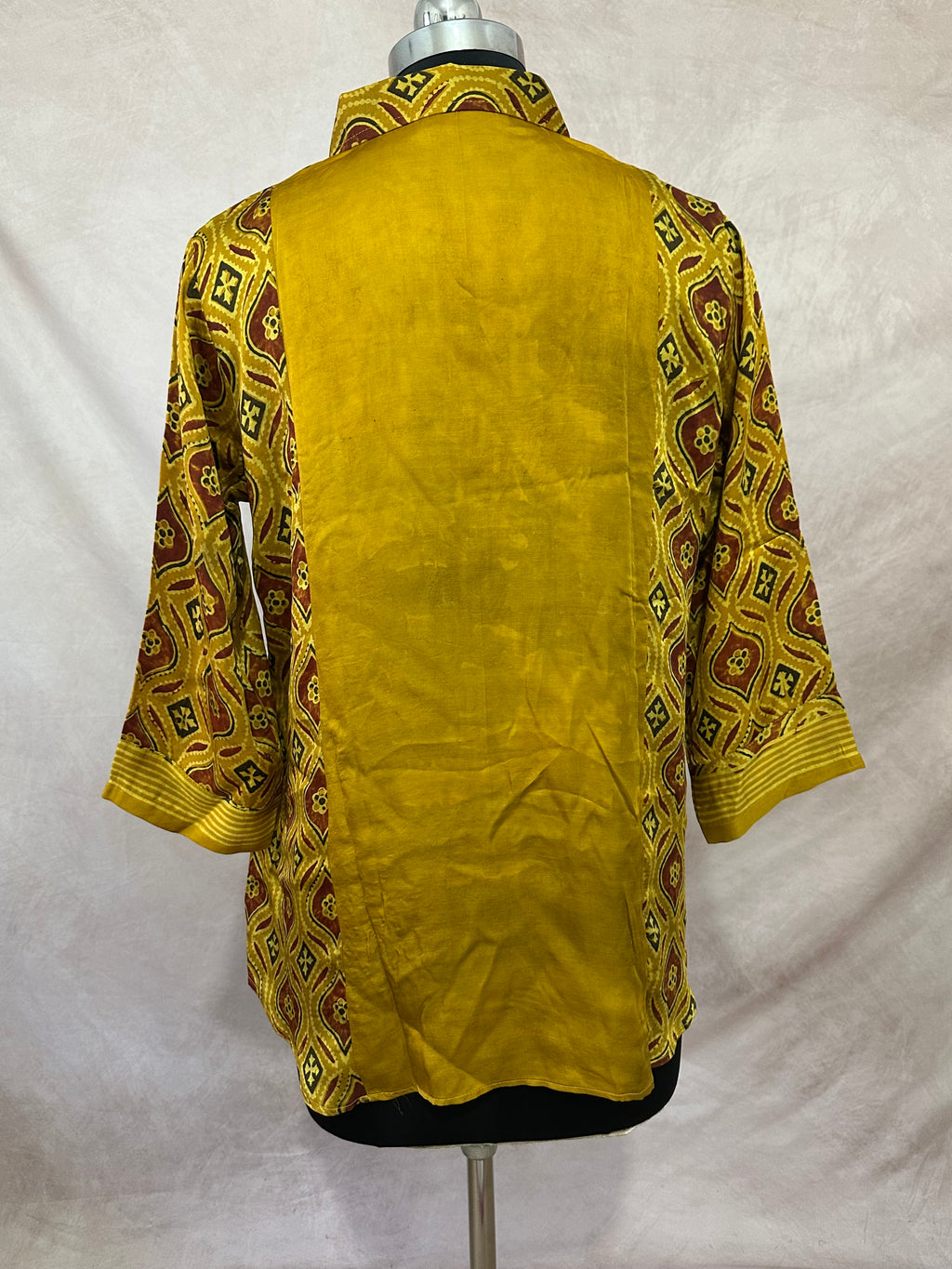 Pure Modal silk shirt with hand block print