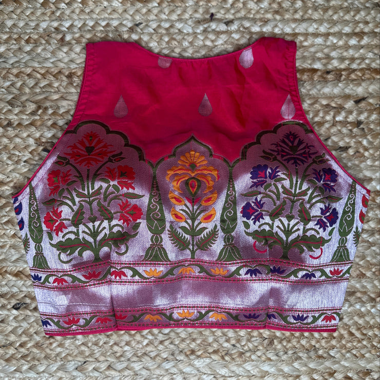 Pink silk sleeveless blouse