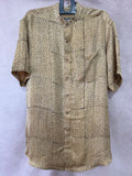 Ajrakh handblock printed Mandarin colar shirts in pure modal silk