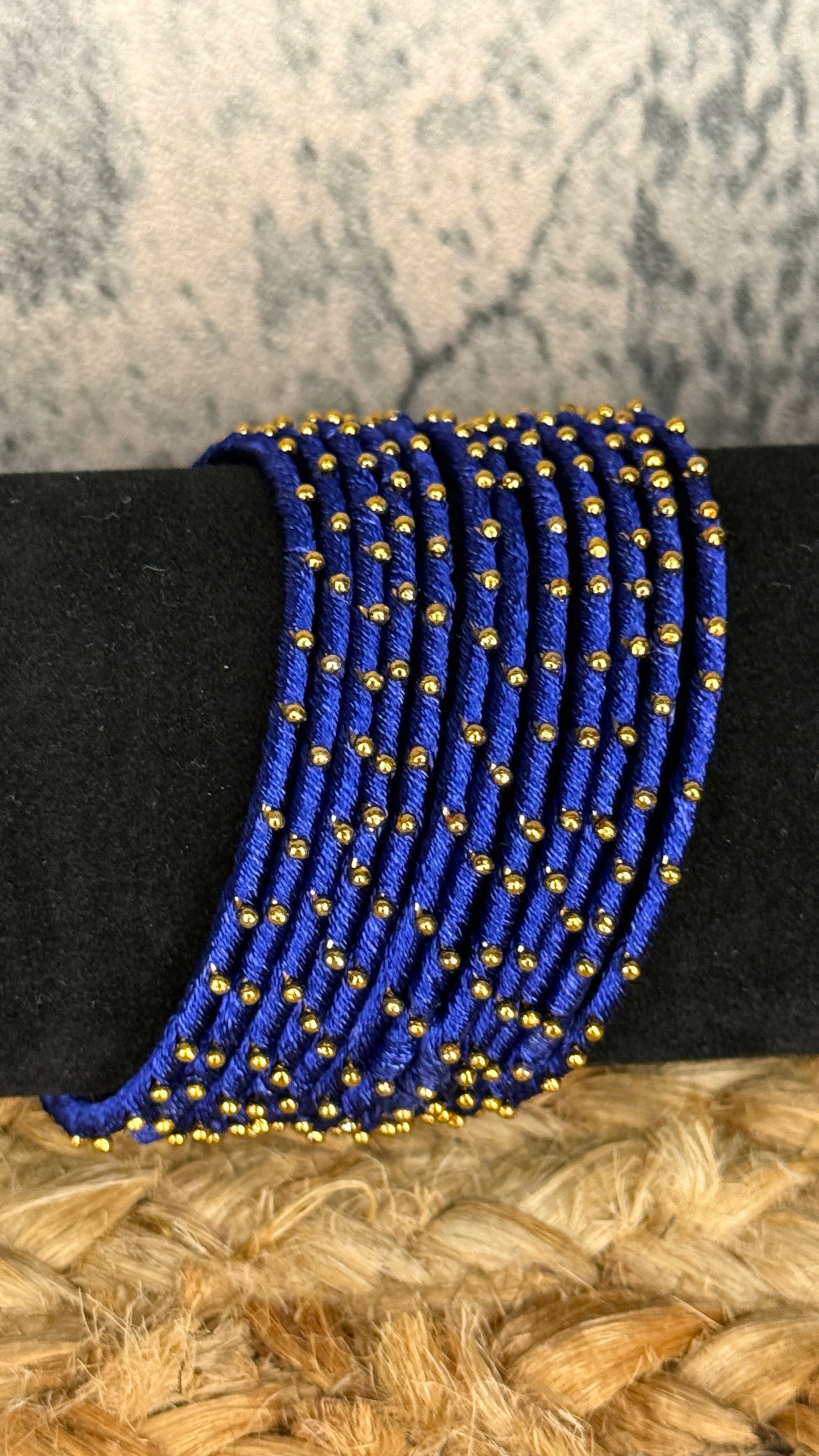 Royal blue thread bangle set (12 number)- 2.4
