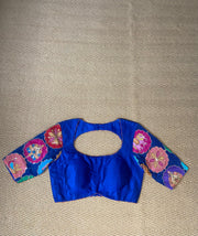 Blue silk blouse