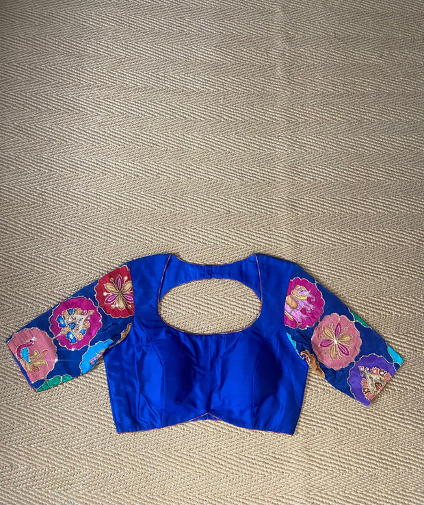 Blue silk blouse