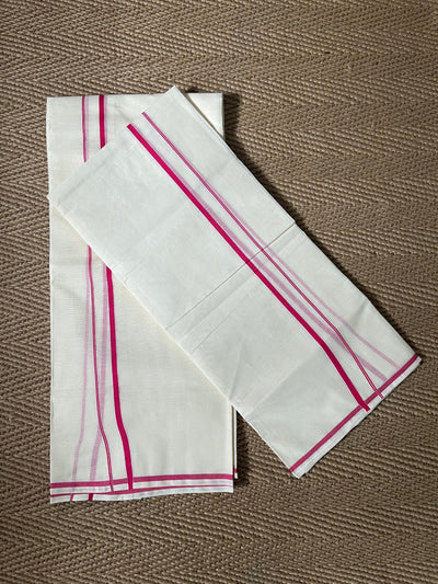 Pink Puliyilakara set mundu