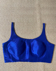 Blue sleeveless blouse