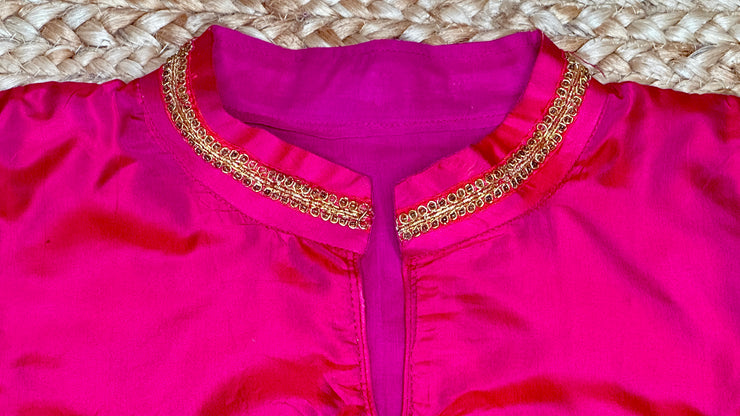 Pink silk blouse