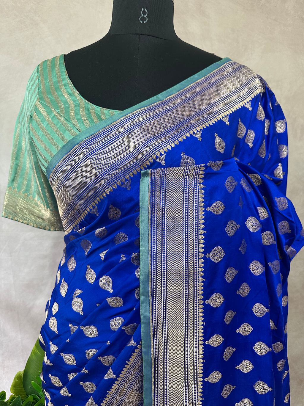 Pure katan banarsi saree with stitched blouse