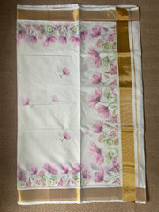Cotton floral digital printed set saree