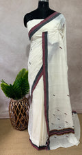 Balaramapuram handloom saree with black and maroon border