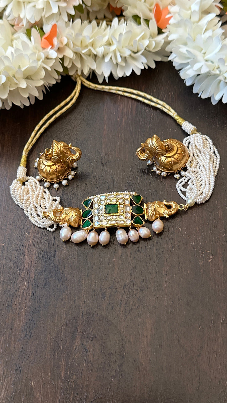 Designer choker with jhumka
