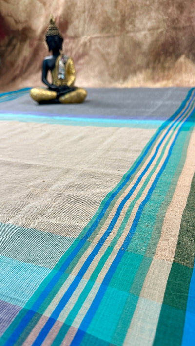 Grey cotton saree, with bp