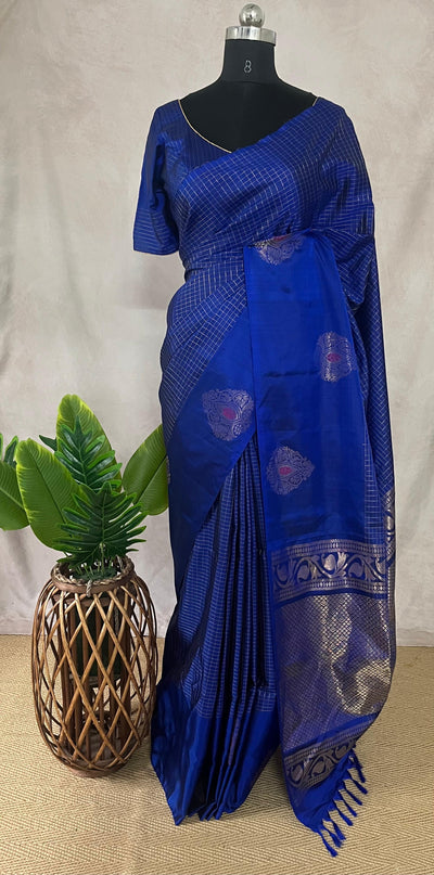 Pure Kanchivaram Soft silk saree with stitched blouse