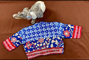 Indigo print cotton blouse