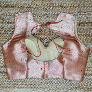 Peach banarsi brocade blouse