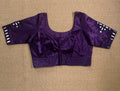 Purple modal silk blouse with mirror work