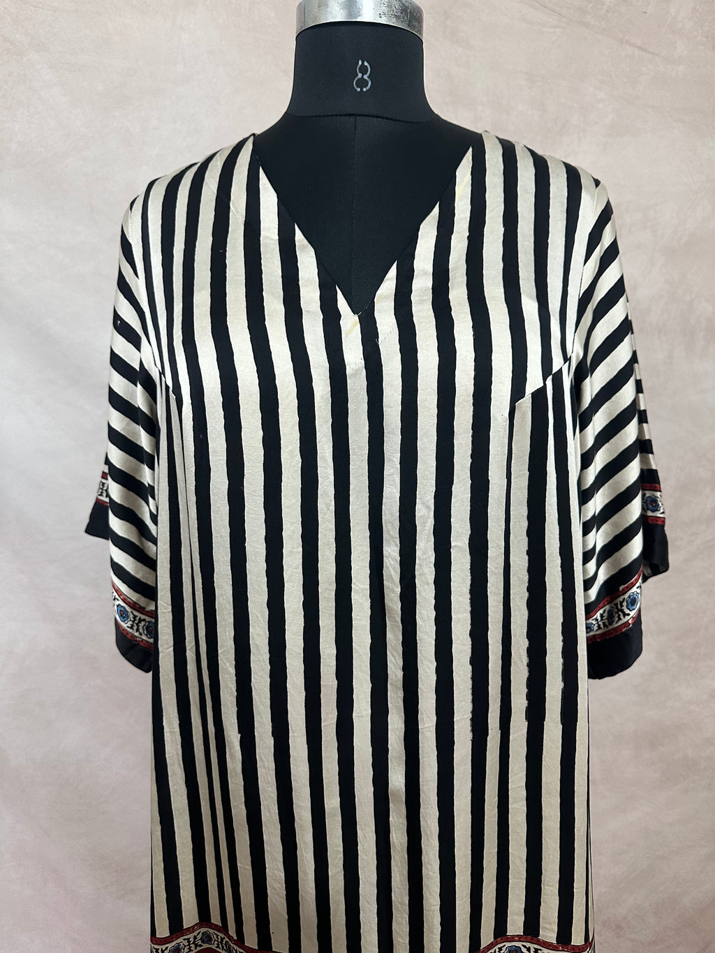 Designer Ajrakh modal silk dress