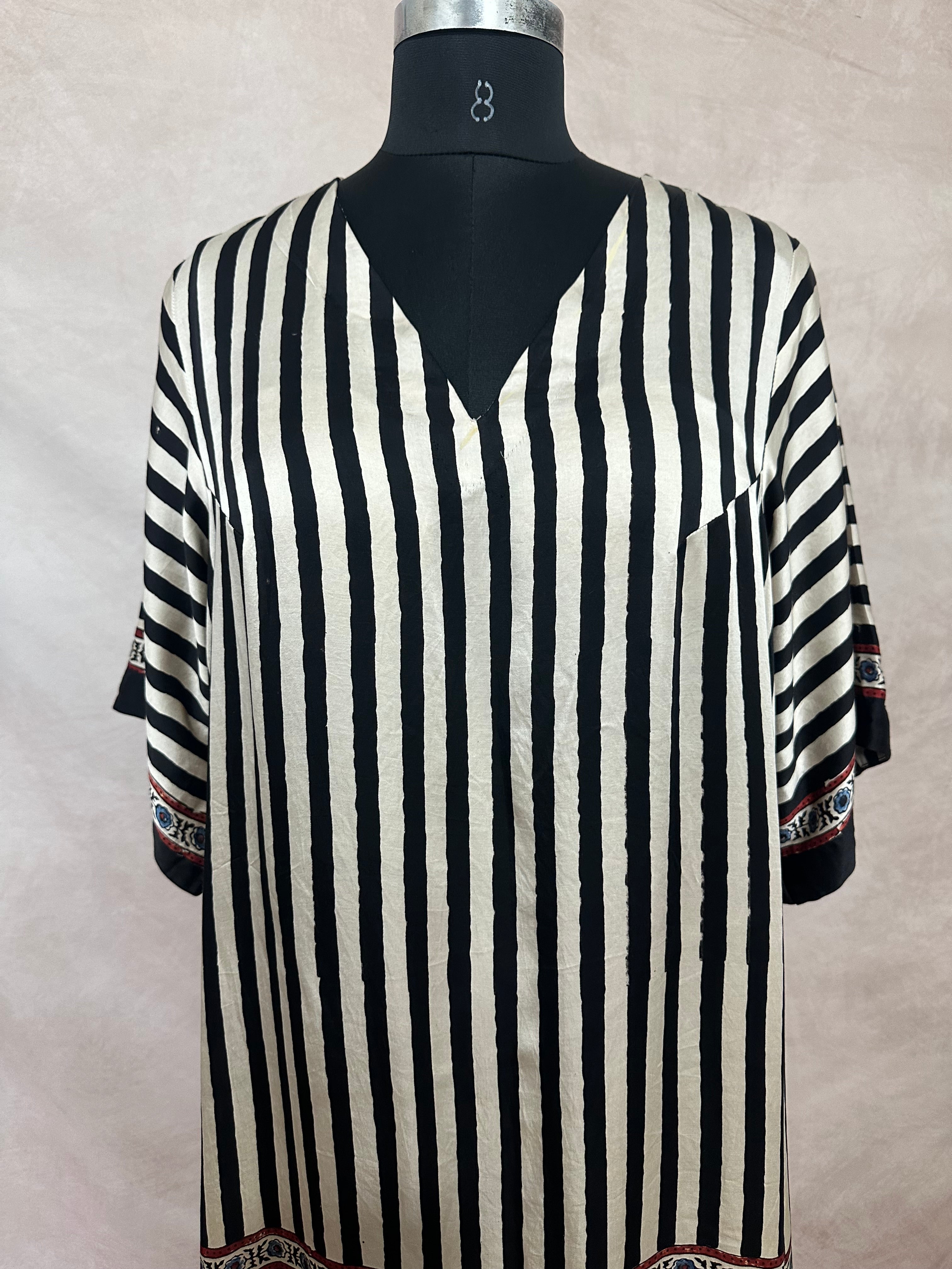 Designer Ajrakh modal silk dress