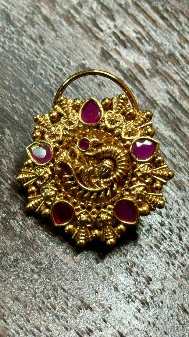 Nakshi ruby stone stud earrings
