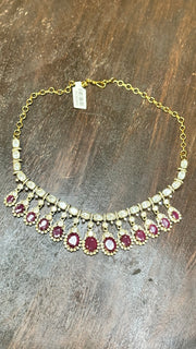 Necklace with moissanite stone, with earring