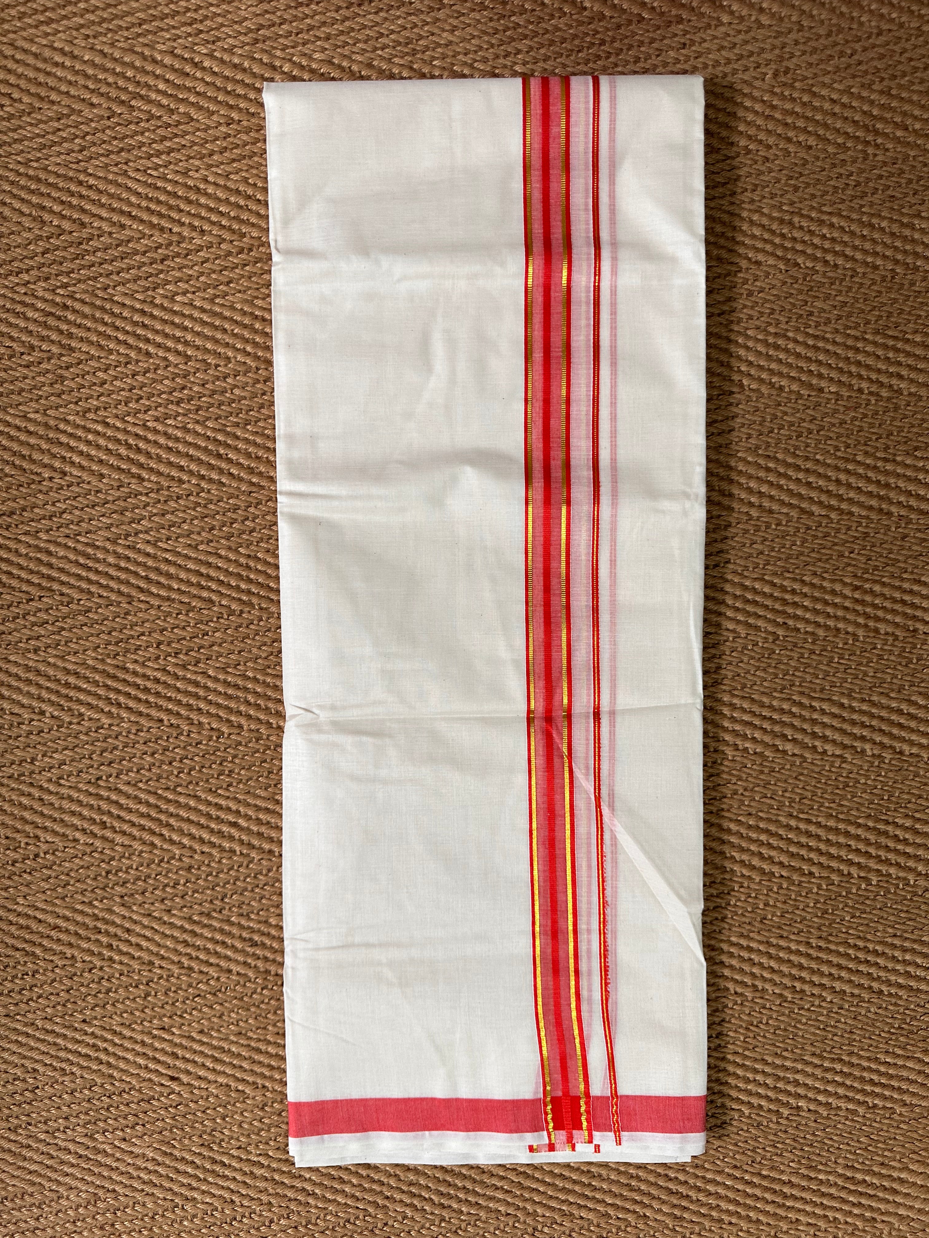 Gold and red border Dhothi