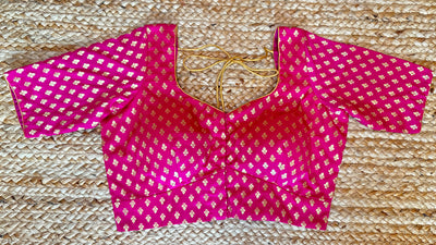 Pink brocade blouse