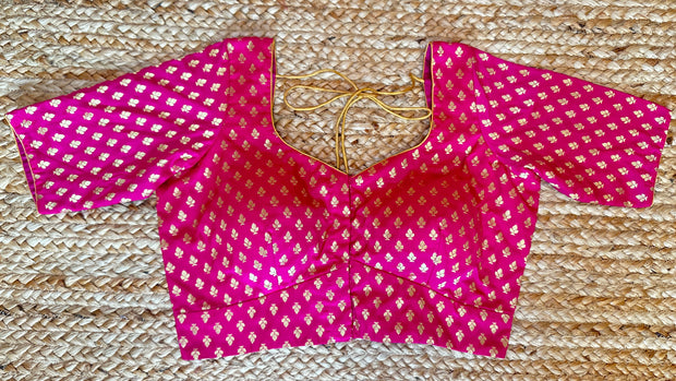 Pink brocade blouse