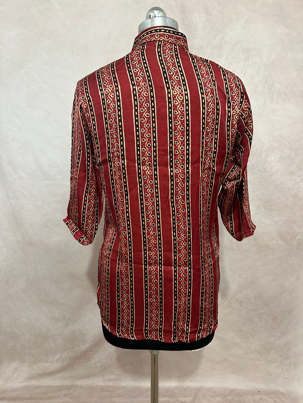 Pure Modal silk shirt with hand block print