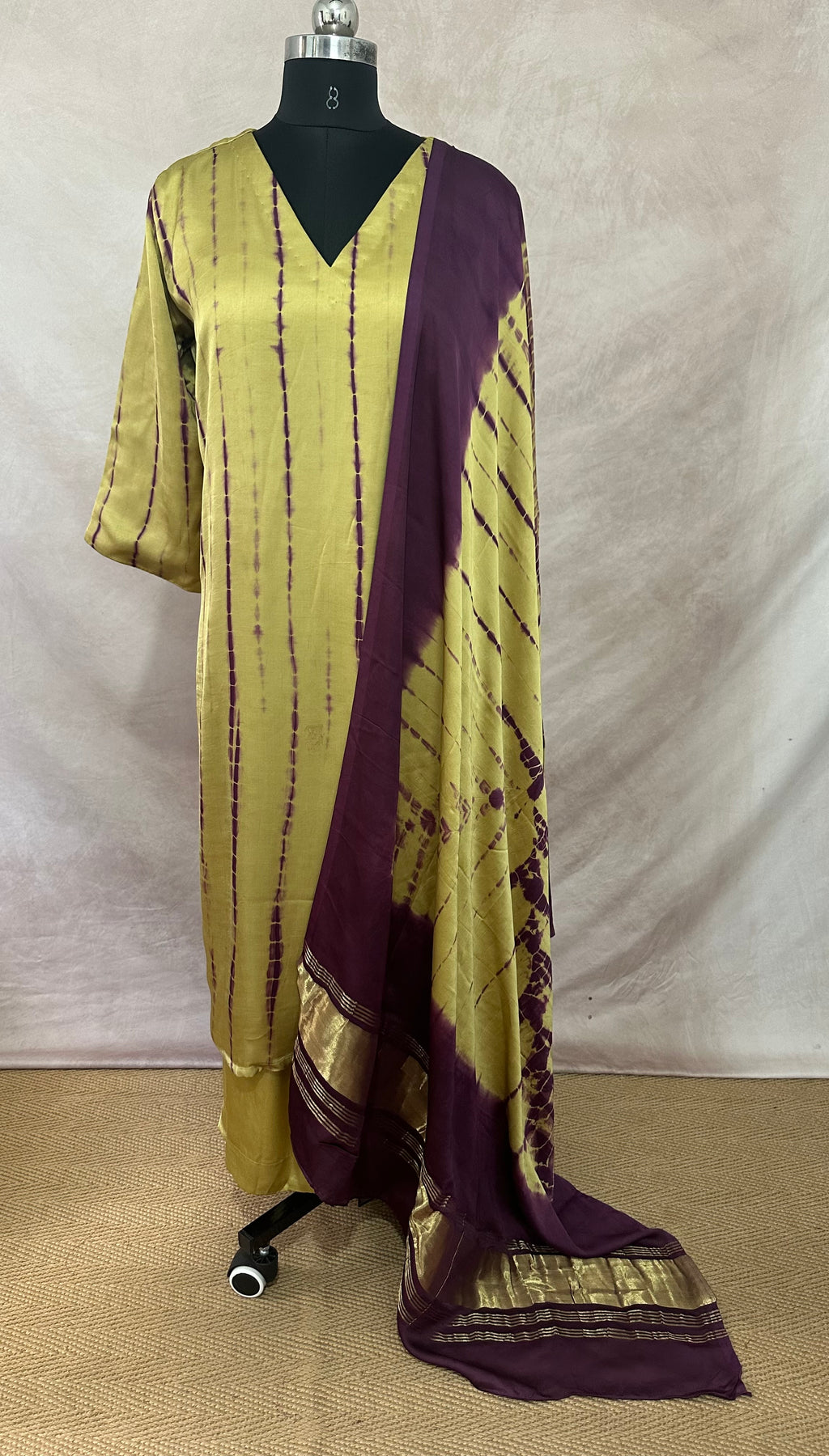 Shibori modal silk kurti set