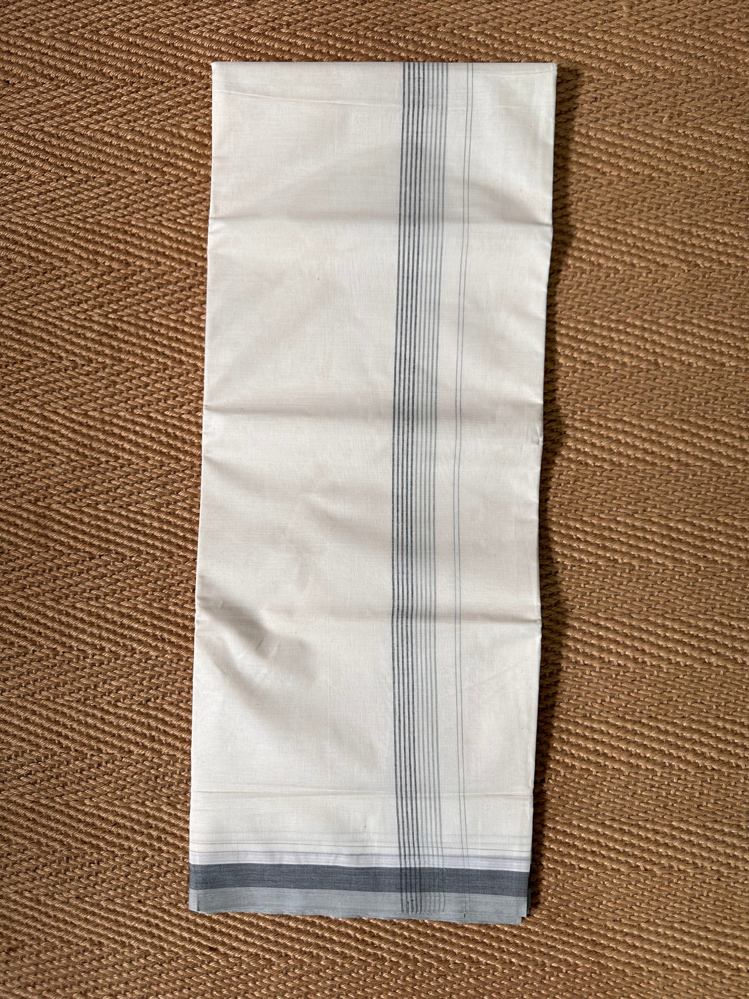 Grey and black line border dhothi