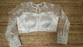 white net full sleeve blouse with stone work
