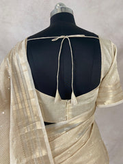 Tissue Kotta silk saree with mirror and Pitchwai work, with stitched blouse