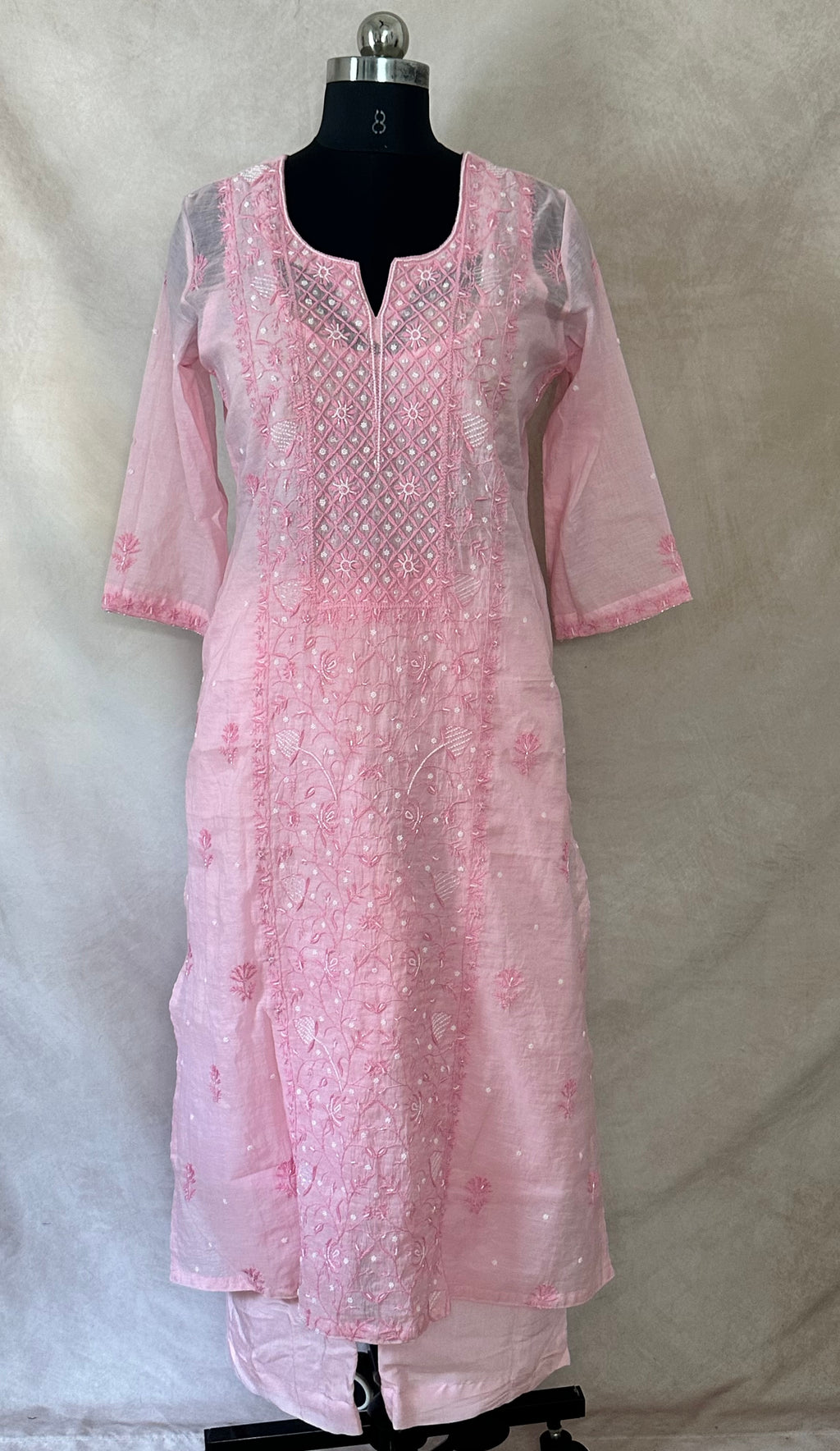 Designer Chikankari kurti with bottom and dupatta
