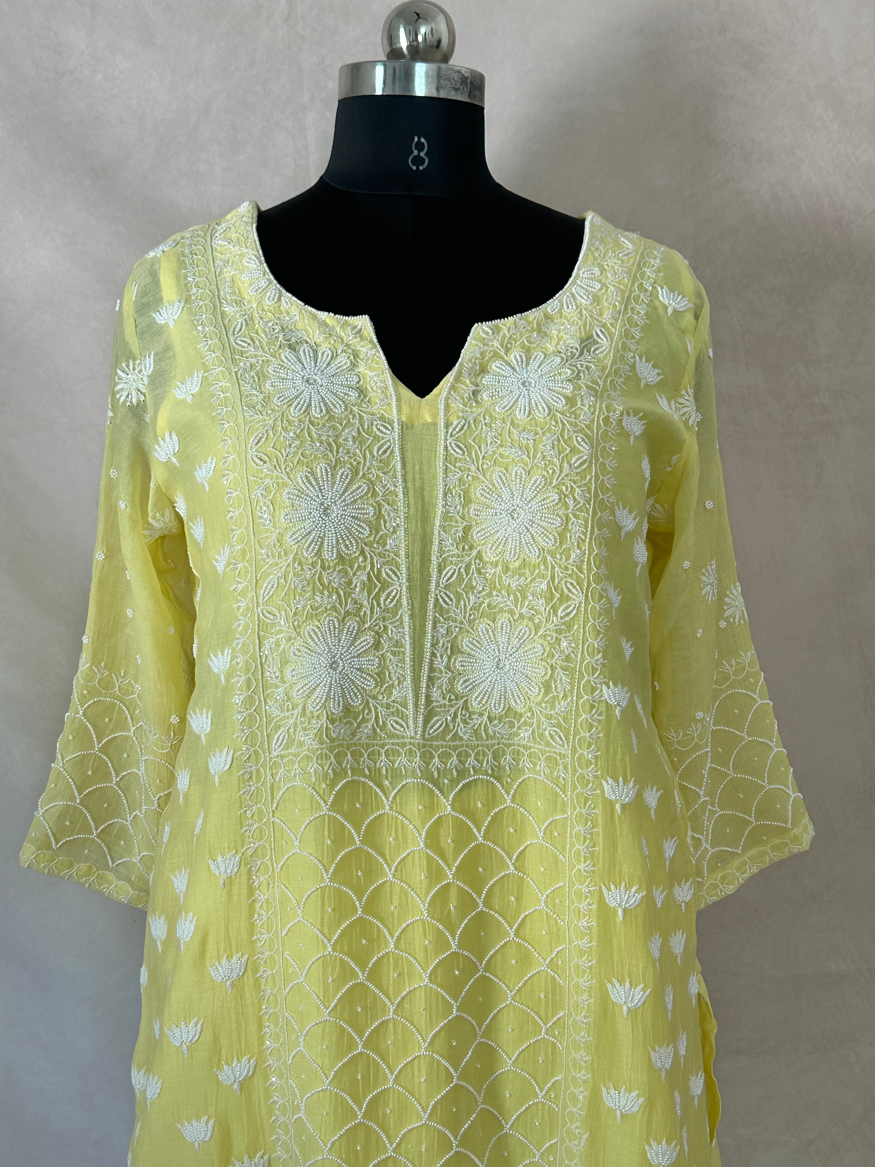 Designer Chikankari kurti with bottom and dupatta