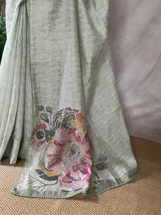Designer sequins work saree with BP
