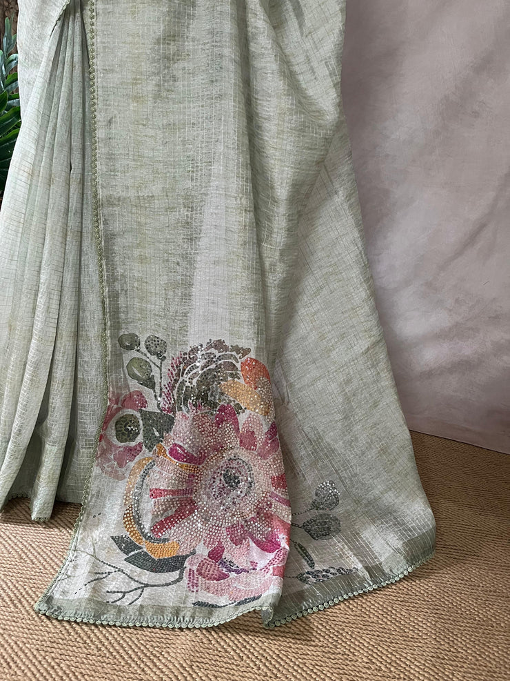 Designer sequins work saree with BP