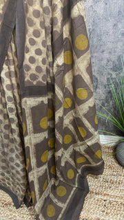 Vanaspati Ajrakh cotton sarees with hand block print with natural dye