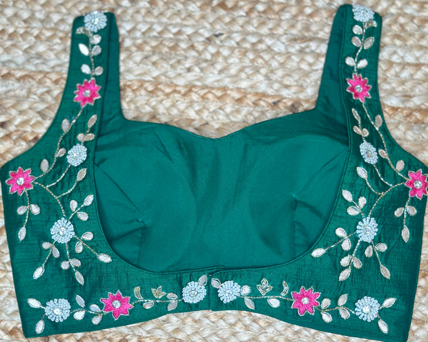 Green sequins designer blouse