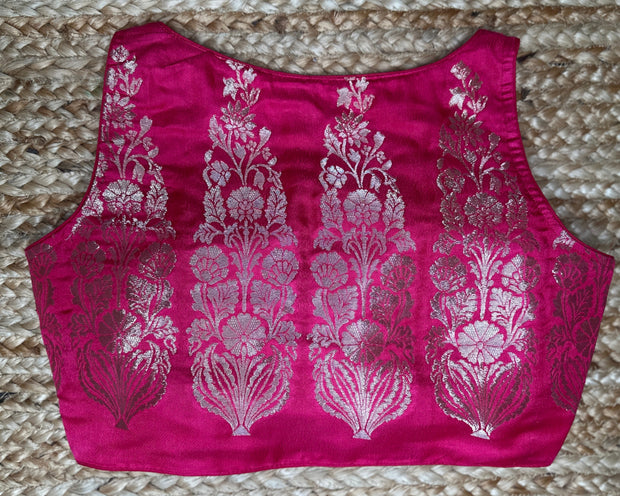 Pink silk sleeveless blouse