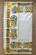 Tissue set saree with kanikonna digital print