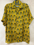 Ajrakh handblock printed Cuban colar shirts in pure modal silk
