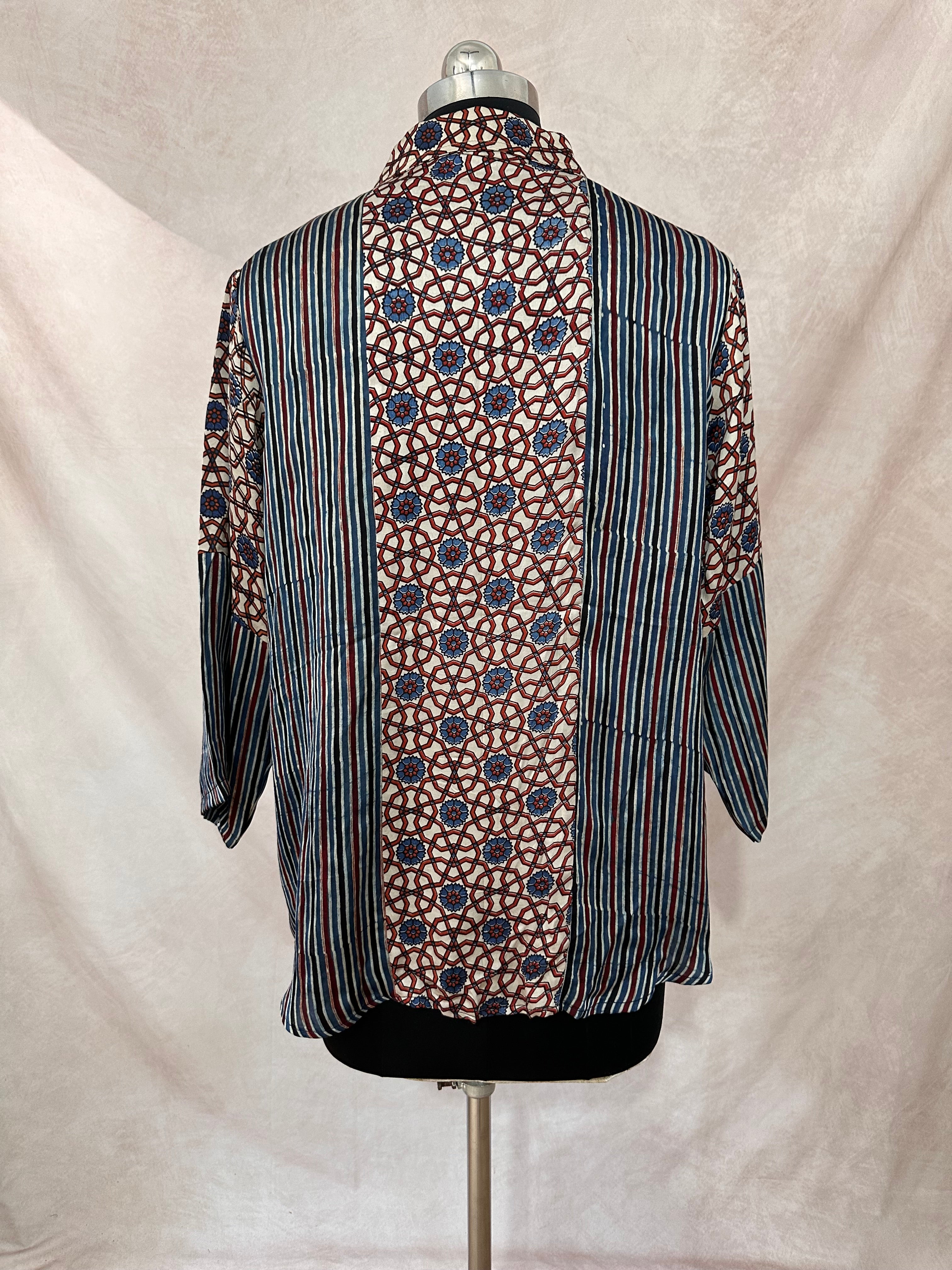 Pure Modal silk shirt with hand block print