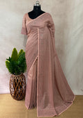 Georgette chikankari saree with stitched blouse