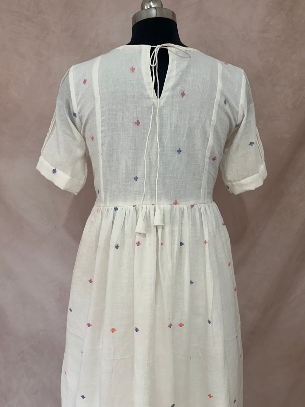 Handloom jamdani cotton dress