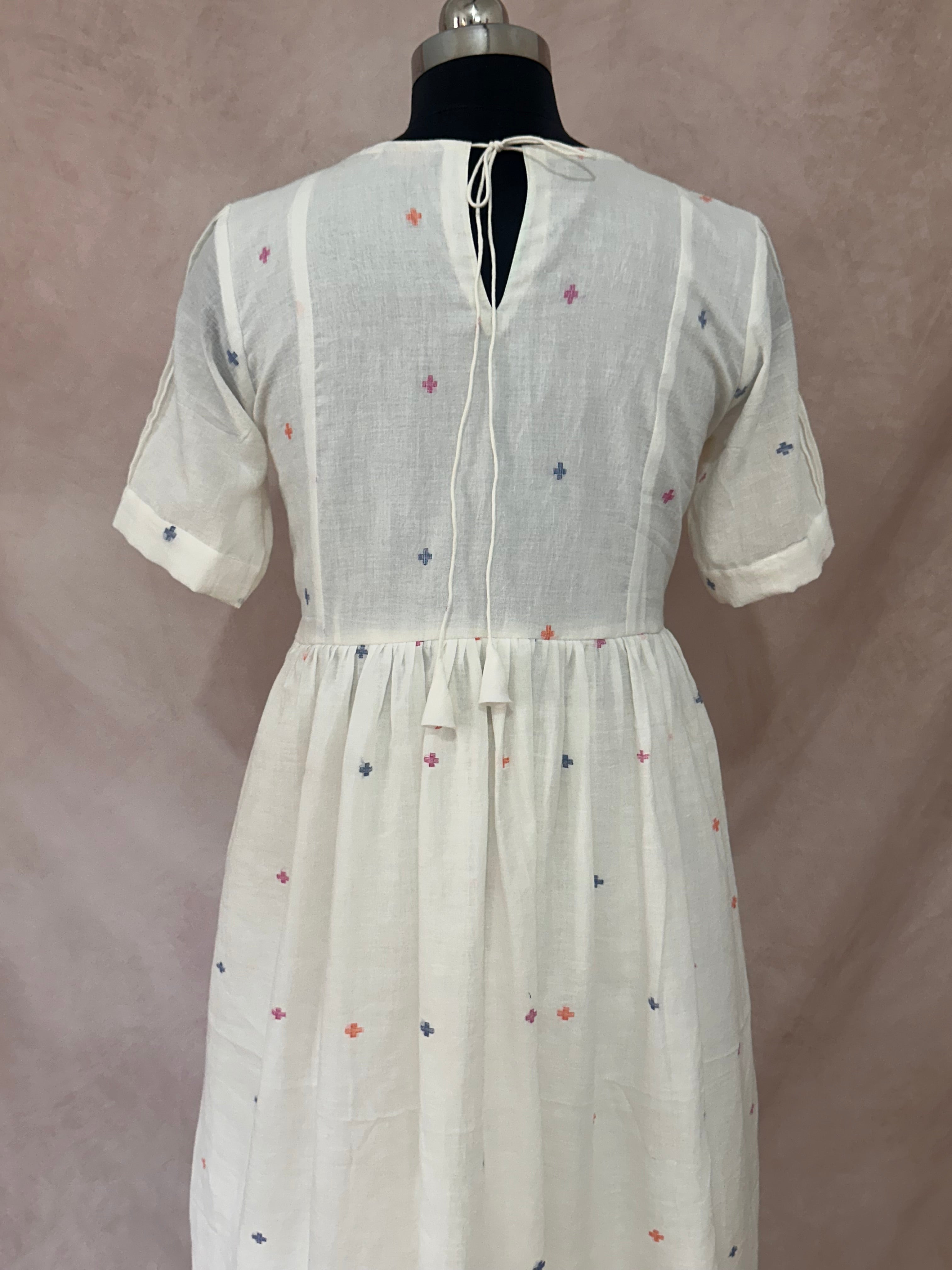 Handloom jamdani cotton dress