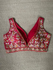 Red designer blouse