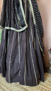 Brown 8m flare skirt for garba with Dupatta