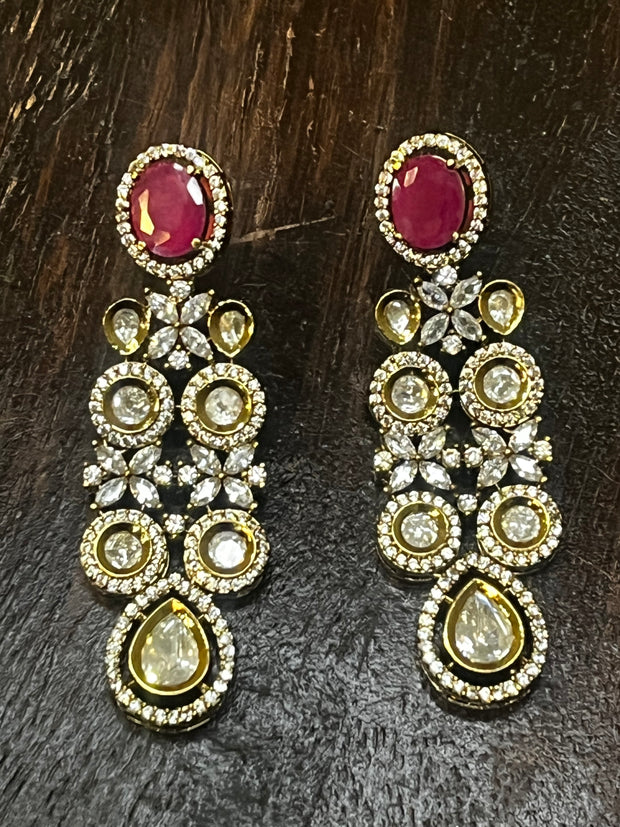 Necklace with moissanite stone , with earring