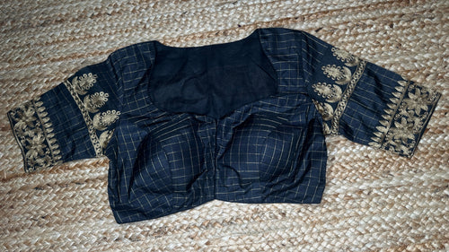 Black silk designer blouse