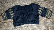 Black silk designer blouse
