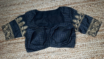 Black silk designer blouse